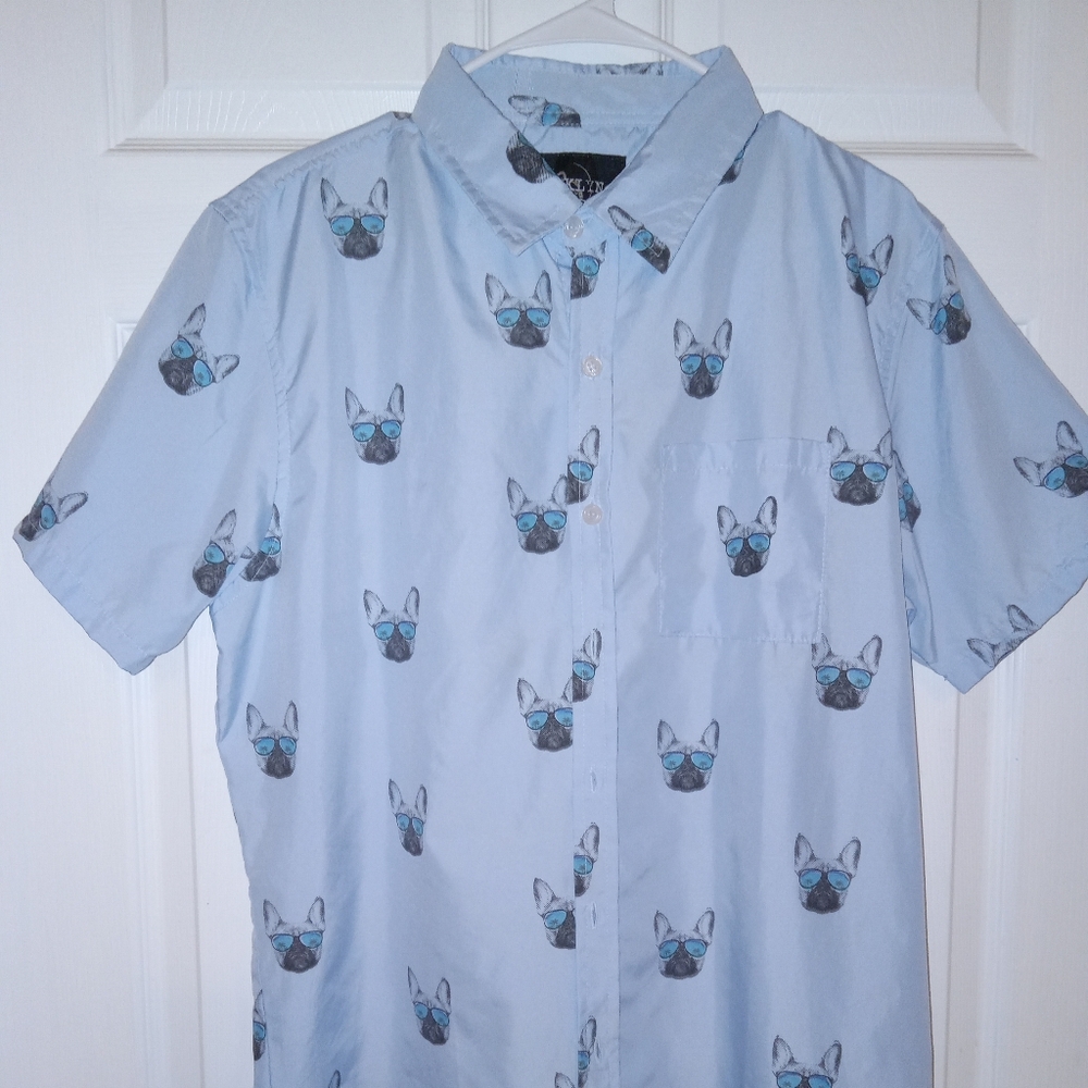 Brooklyn Standard young men's  Large button down blue shirt